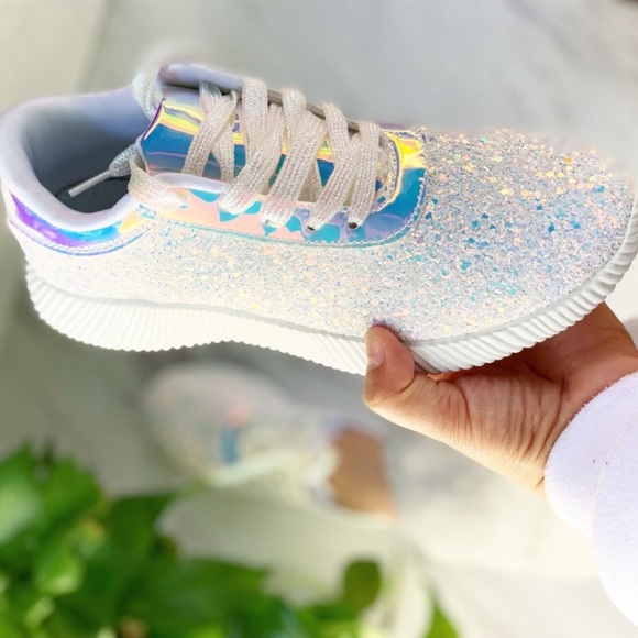 NWT Iridescent Unicorn Glitter Sneakers - Picture 3 of 6